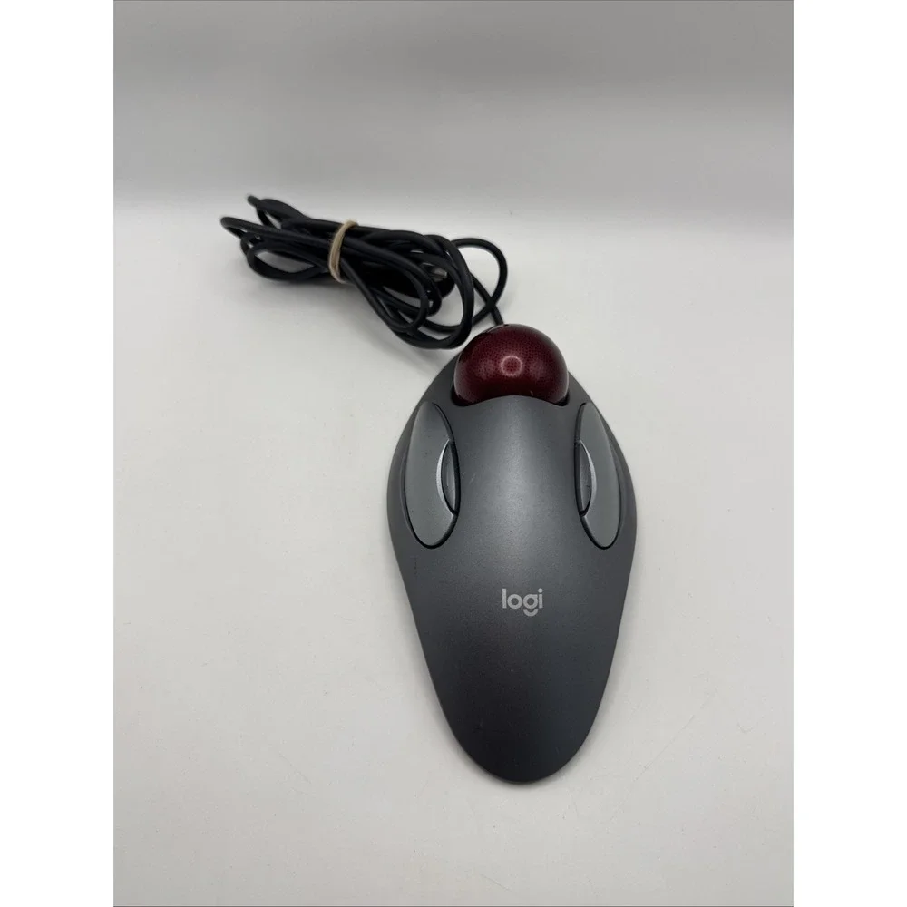 Logitech T-BC21 Trackman Marble Wired USB Optical Trackball 400 DPI Gray/Red